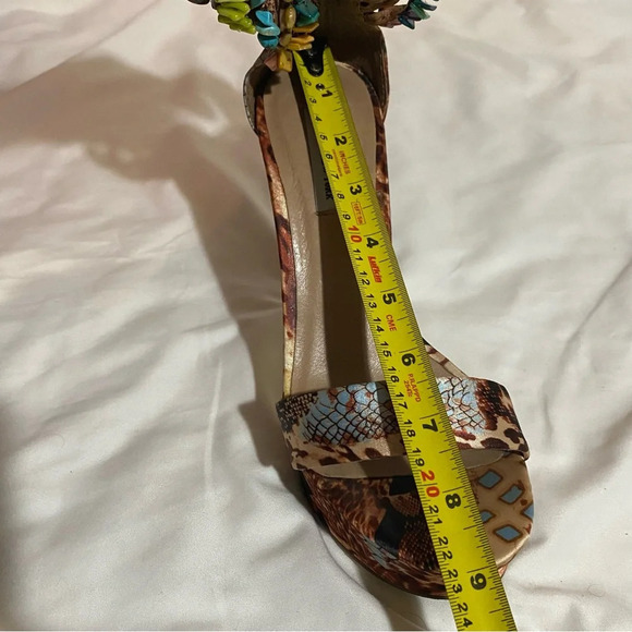 Zigi New York Bohemian Beaded floral sexy high heels platform  sandals size 9 - Picture 7 of 9